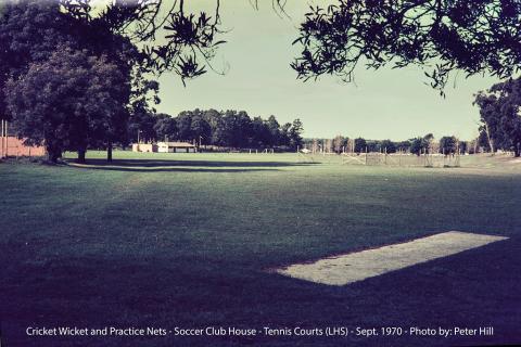 Cricket, nets, Soccer, tennis, 1970, sport, fields, Peter Hill